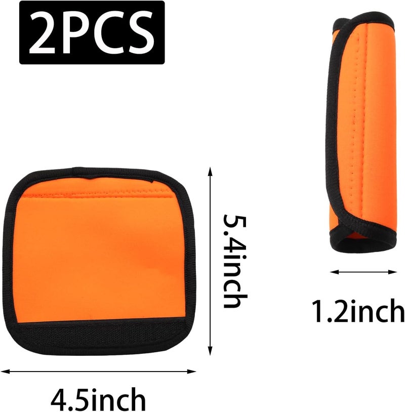 JAKOUE 2pcs Luggage Handle Wraps For Suitcase- Soft Suitcase Handle Covers for Travel Accessories（ Orange,Bright Color for Suitcase Tags Identifiers ） - Image 2